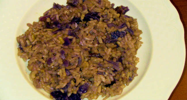 Risotto vegancon cavolo viola